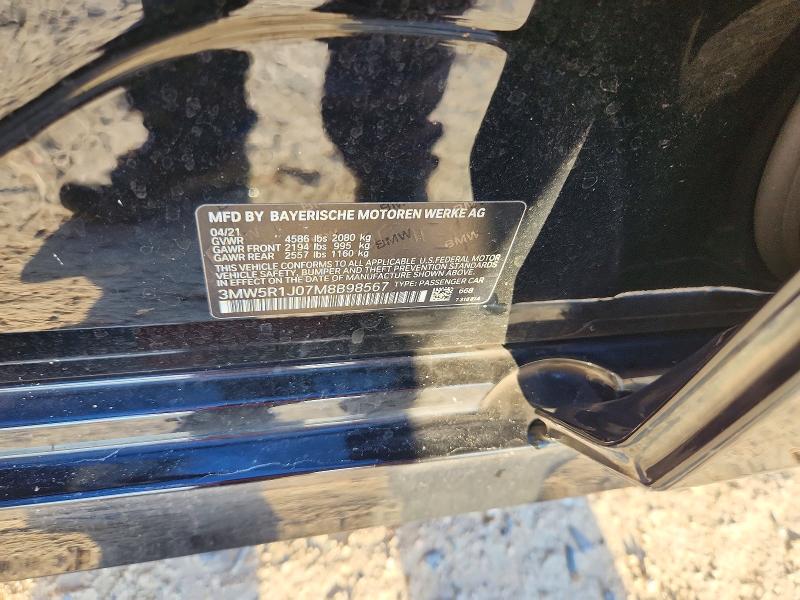 Aukcja sprzedaży 2021 Bmw 330i, vin: 3MW5R1J07M8B98567, numer aukcji: 68251406