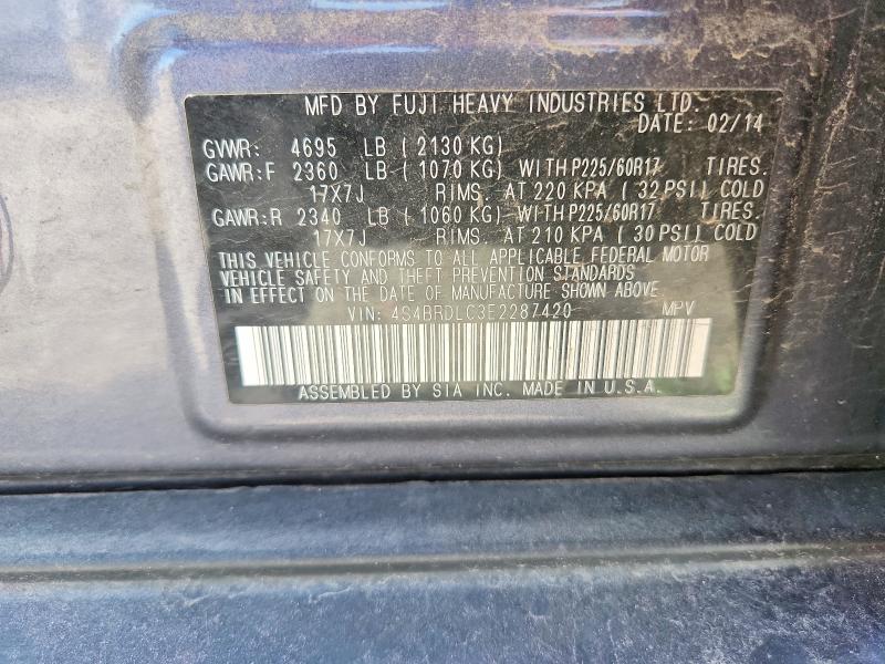Aukcja sprzedaży 2014 Subaru Outback, vin: 4S4BRDLC3E2287420, numer aukcji: 70564076