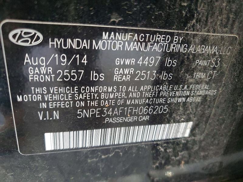 67651026 :رقم المزاد ، 5NPE34AF1FH066205 vin ، 2015 Hyundai Sonata مزاد بيع