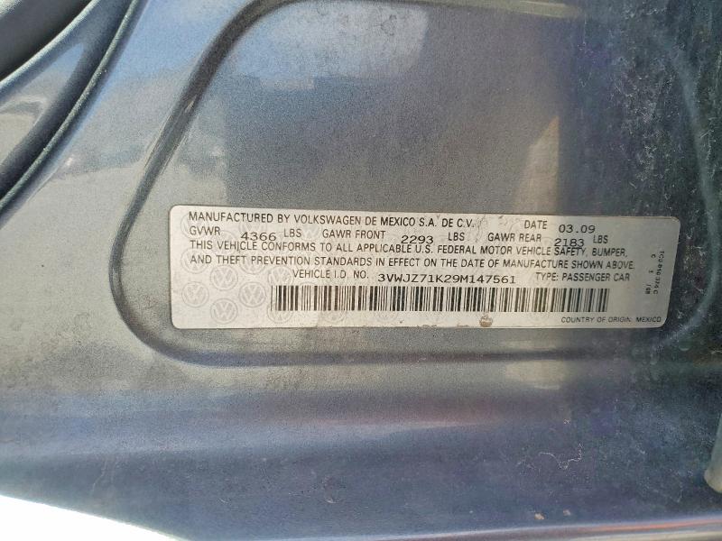 Продажа на аукционе авто 2009 Volkswagen Jetta, vin: 3VWJZ71K29M147561, номер лота: 67935466