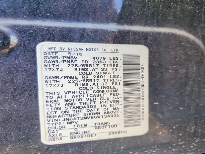 Aukcja sprzedaży 2016 Nissan Rogue, vin: JN8AT2MV6GW134925, numer aukcji: 67731946