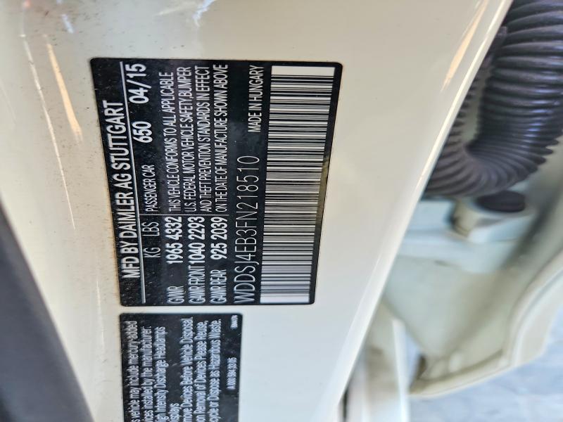 67831386 :رقم المزاد ، WDDSJ4EB3FN218510 vin ، 2015 Mercedes-benz Cla مزاد بيع