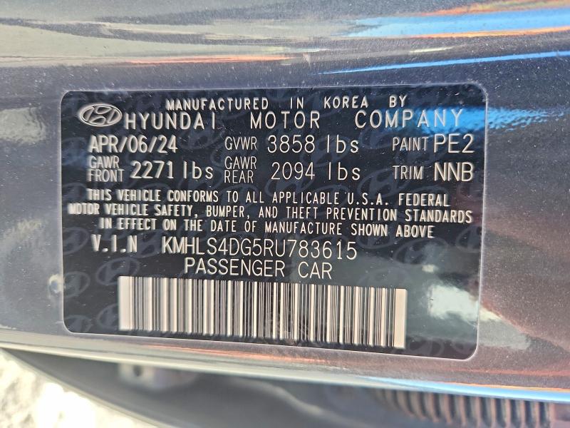Aukcja sprzedaży 2024 Hyundai Elantra, vin: KMHLS4DG5RU783615, numer aukcji: 68373236