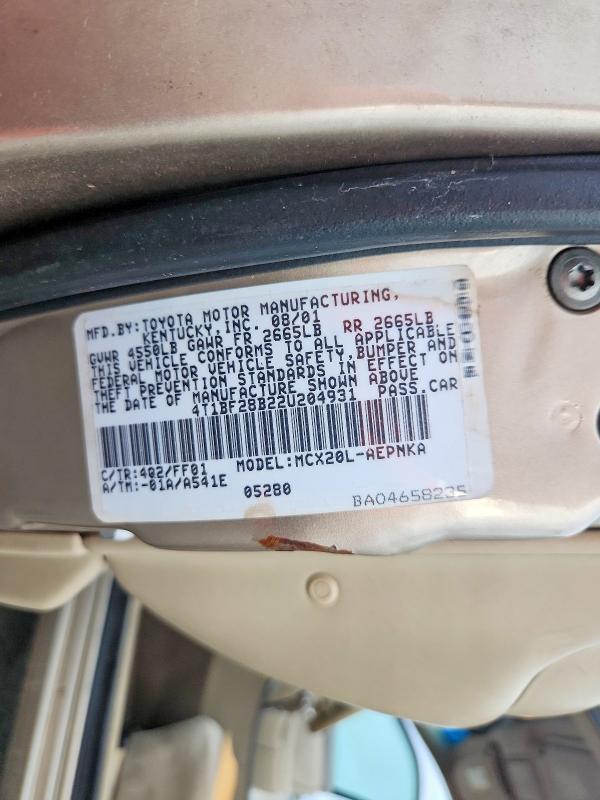 67870196 :رقم المزاد ، 4T1BF28B22U204931 vin ، 2002 Toyota Avalon مزاد بيع