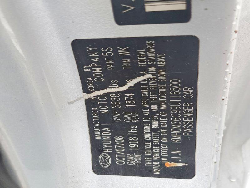 2009 Hyundai Accent მანქანა იყიდება აუქციონზე, vin: KMHCM36C99U116500, აუქციონის ნომერი: 69571016