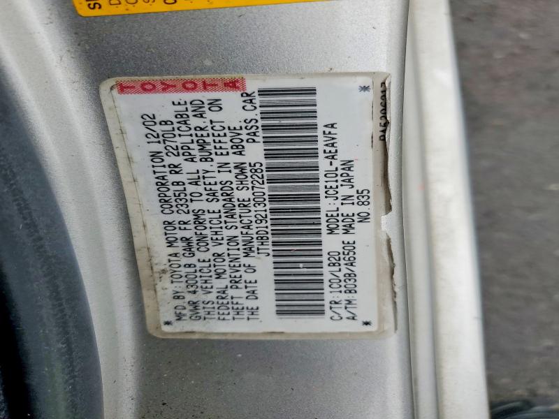 Aukcja sprzedaży 2003 Lexus Is 300, vin: JTHBD192130072285, numer aukcji: 69567686