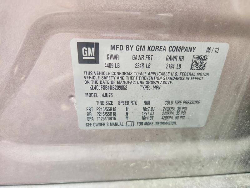 Aukcja sprzedaży 2013 Buick Encore, vin: KL4CJFSB1DB209053, numer aukcji: 67191456