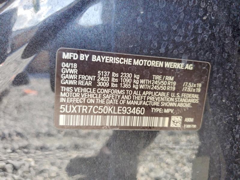 Aukcja sprzedaży 2019 Bmw X3, vin: 5UXTR7C50KLE93460, numer aukcji: 69918096