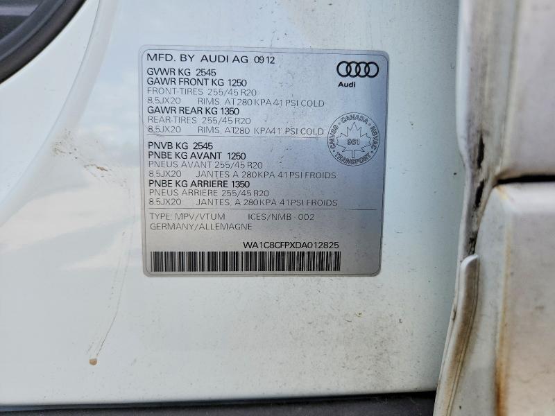 68028126 :رقم المزاد ، WA1C8CFPXDA012825 vin ، 2013 Audi Q5 مزاد بيع