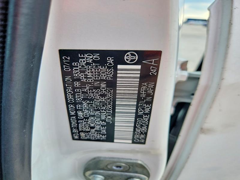 Продажа на аукционе авто 2012 Toyota Yaris, vin: JTDKTUD38CD538521, номер лота: 70182696
