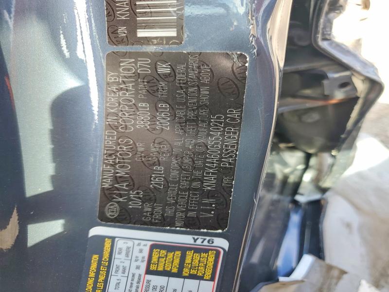 68485106 :رقم المزاد ، KNAFK4A60G5540215 vin ، 2016 Kia Forte مزاد بيع