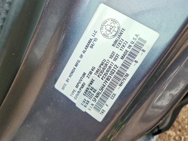 2015 Honda Odyssey მანქანა იყიდება აუქციონზე, vin: 5FNRL5H47FB510312, აუქციონის ნომერი: 69117466