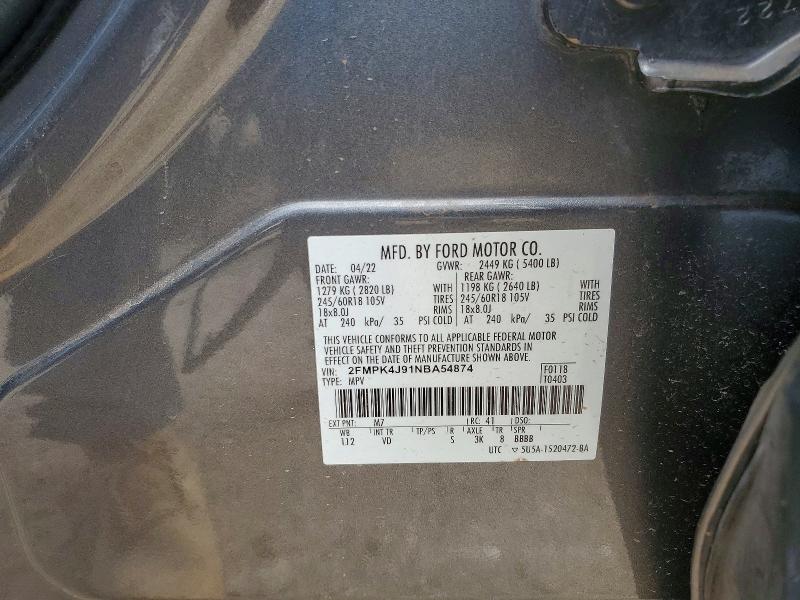 Продажа на аукционе авто 2022 Ford Edge, vin: 2FMPK4J91NBA54874, номер лота: 64813636