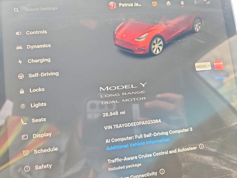 2023 Tesla Model Y მანქანა იყიდება აუქციონზე, vin: 7SAYGDEE0PA023364, აუქციონის ნომერი: 67993086
