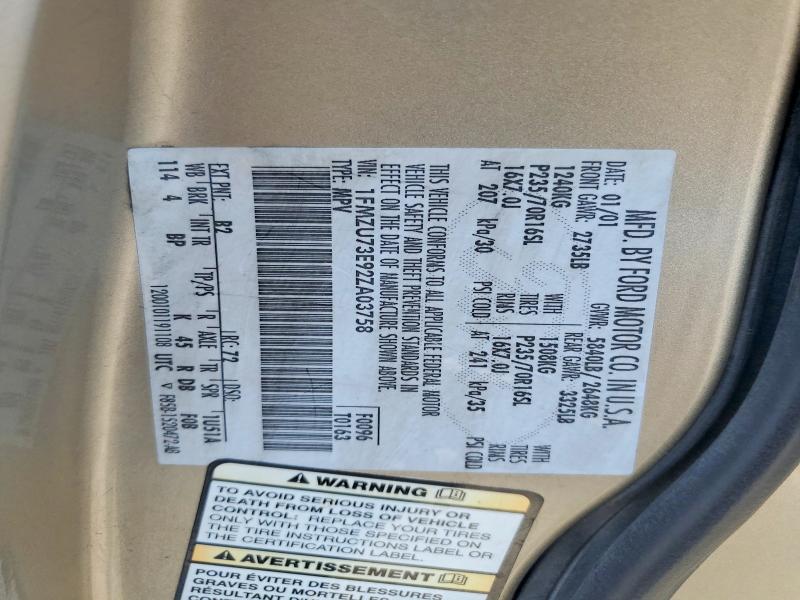 70107306 :رقم المزاد ، 1FMZU73E92ZA03758 vin ، 2002 Ford Explorer مزاد بيع
