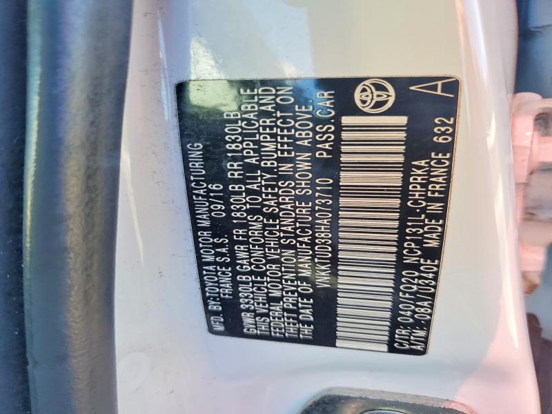 Продаж на аукціоні авто 2017 Toyota Yaris, vin: VNKKTUD38HA073710, номер лоту: 69383526