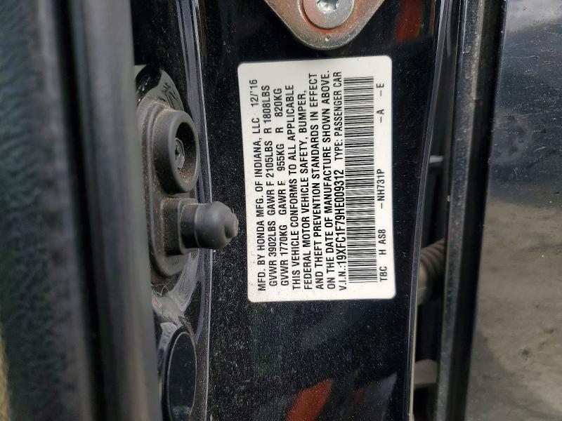 Aukcja sprzedaży 2017 Honda Civic, vin: 19XFC1F79HE009312, numer aukcji: 68822186