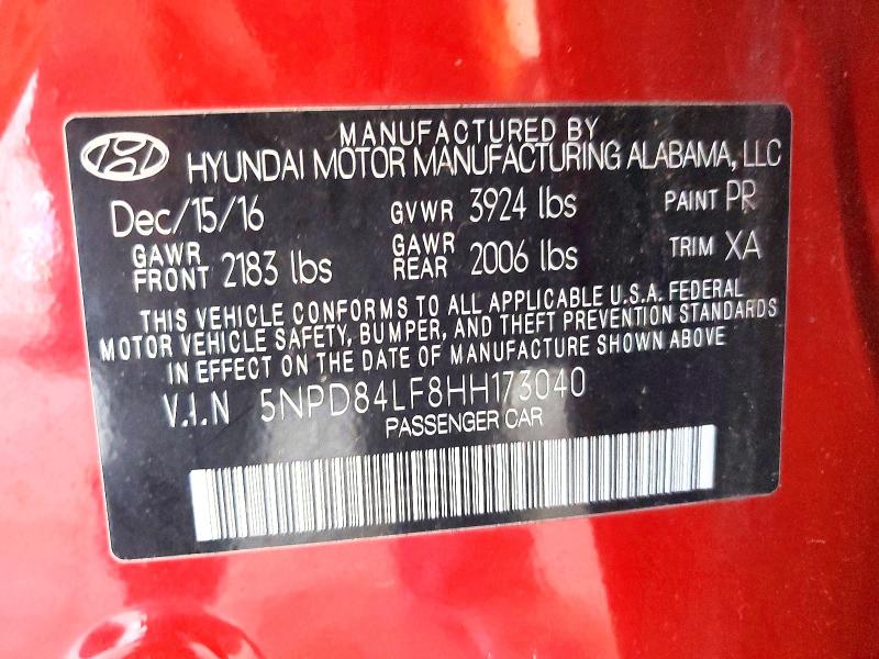 Aukcja sprzedaży 2017 Hyundai Elantra, vin: 5NPD84LF8HH173040, numer aukcji: 68761346
