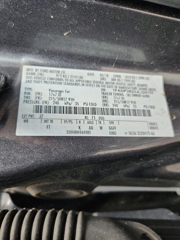 Aukcja sprzedaży 2018 Ford Focus, vin: 1FADP3N23JL325157, numer aukcji: 68036656