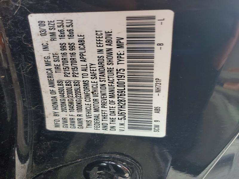 2009 Honda Element მანქანა იყიდება აუქციონზე, vin: 5J6YH28769L001975, აუქციონის ნომერი: 68573066