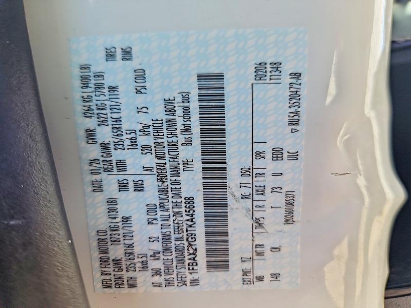 67968346 :رقم المزاد ، 1FBAX2YG9TKA45688 vin ، 2026 Ford Transit مزاد بيع
