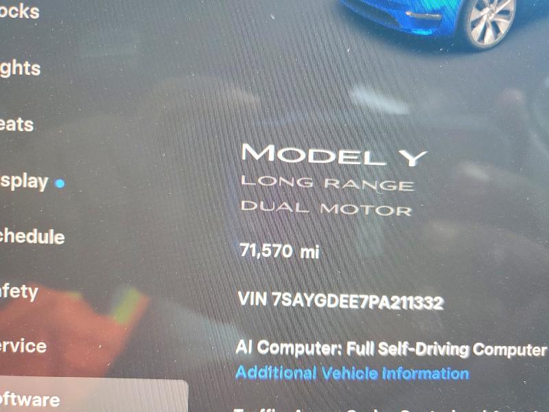 Aukcja sprzedaży 2023 Tesla Model Y, vin: 7SAYGDEE7PA211332, numer aukcji: 67113376