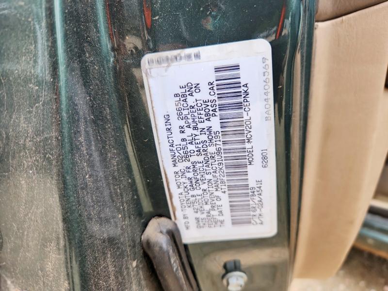 Продажа на аукционе авто 2001 Toyota Camry, vin: 4T1BF22K91U967195, номер лота: 69966566