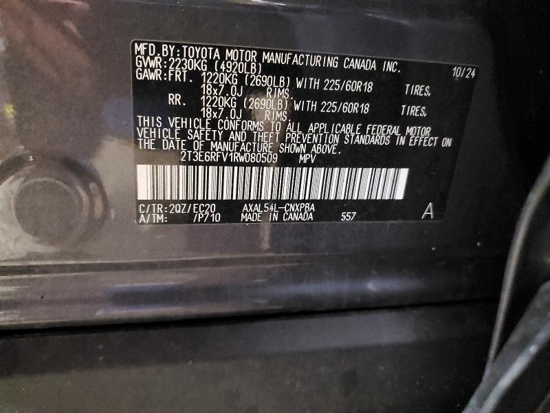 Auction sale of the 2024 Toyota Rav4, vin: 2T3E6RFV1RW080509, lot number: 69333456