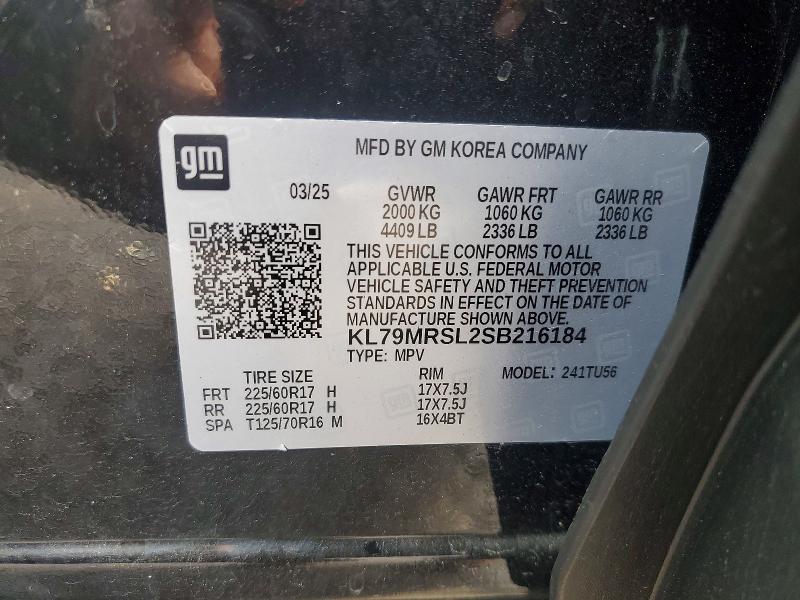67220576 :رقم المزاد ، KL79MRSL2SB216184 vin ، 2025 Chevrolet Trailblazer مزاد بيع
