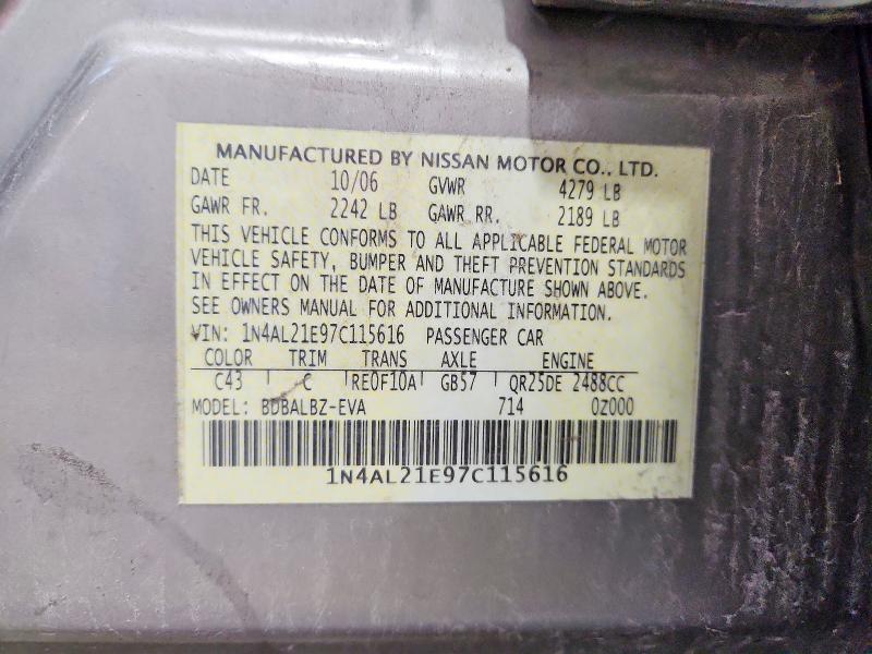 68805946 :رقم المزاد ، 1N4AL21E97C115616 vin ، 2007 Nissan Altima مزاد بيع