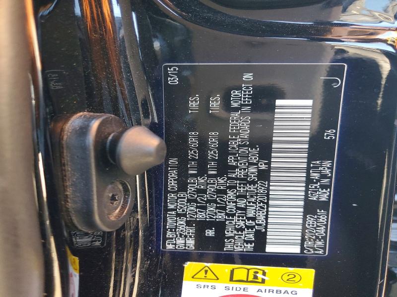 70443276 :رقم المزاد ، JTJBARBZ2F2018922 vin ، 2015 Lexus Nx مزاد بيع