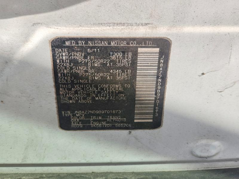 66540416 :رقم المزاد ، JN8AZ2ND9B9701673 vin ، 2011 Infiniti Qx56 مزاد بيع