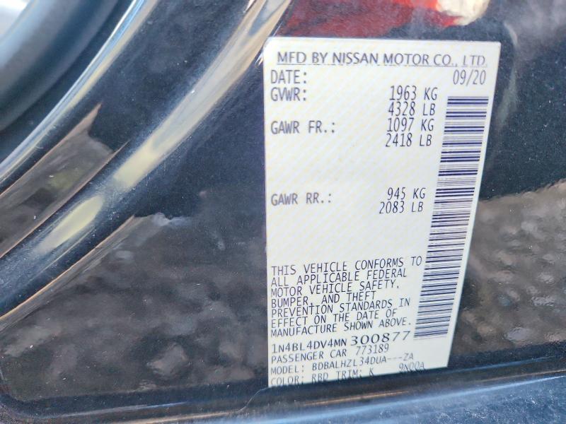 2021 Nissan Altima მანქანა იყიდება აუქციონზე, vin: 1N4BL4DV4MN300877, აუქციონის ნომერი: 68407506