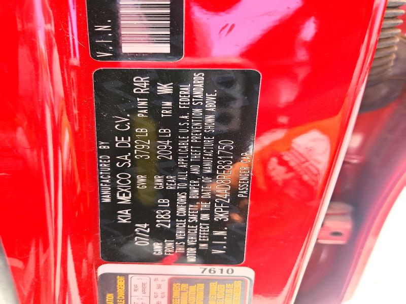 67173826 :رقم المزاد ، 3KPF24AD8RE831750 vin ، 2024 Kia Forte مزاد بيع
