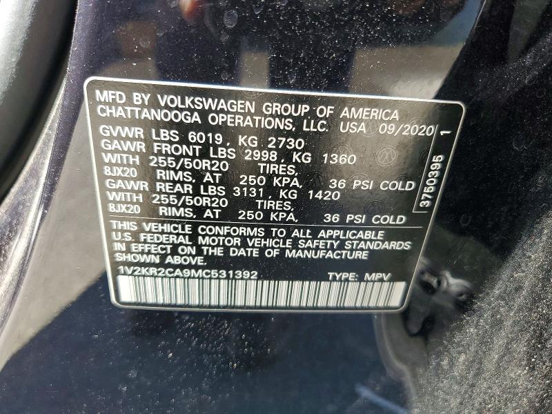 Продаж на аукціоні авто 2021 Volkswagen Atlas, vin: 1V2KR2CA9MC531392, номер лоту: 69157516