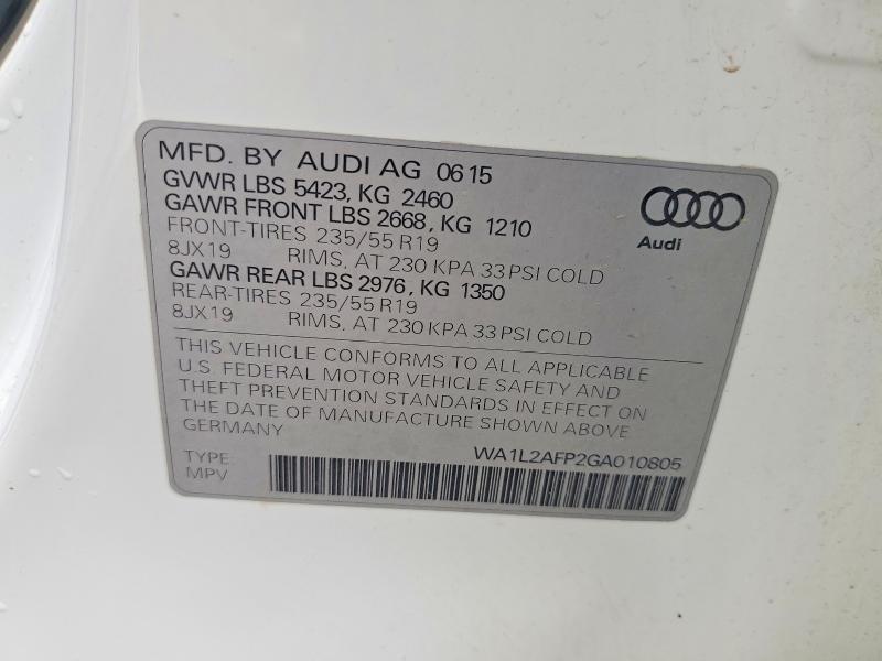 Aukcja sprzedaży 2016 Audi Q5, vin: WA1L2AFP2GA010805, numer aukcji: 68258366