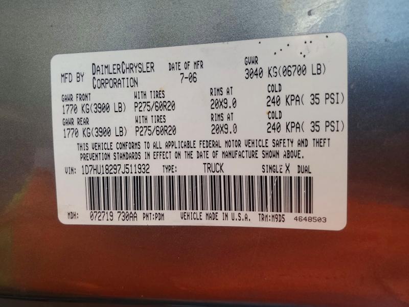 Aukcja sprzedaży 2007 Dodge Ram 1500, vin: 1D7HU18297J511932, numer aukcji: 67486026