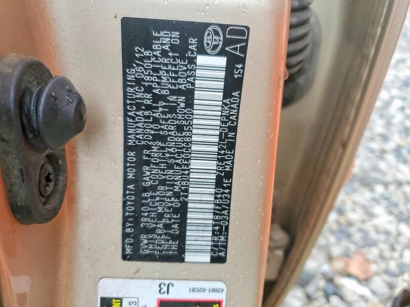 Продаж на аукціоні авто 2012 Toyota Corolla, vin: 2T1BU4EE0CC885500, номер лоту: 67326146