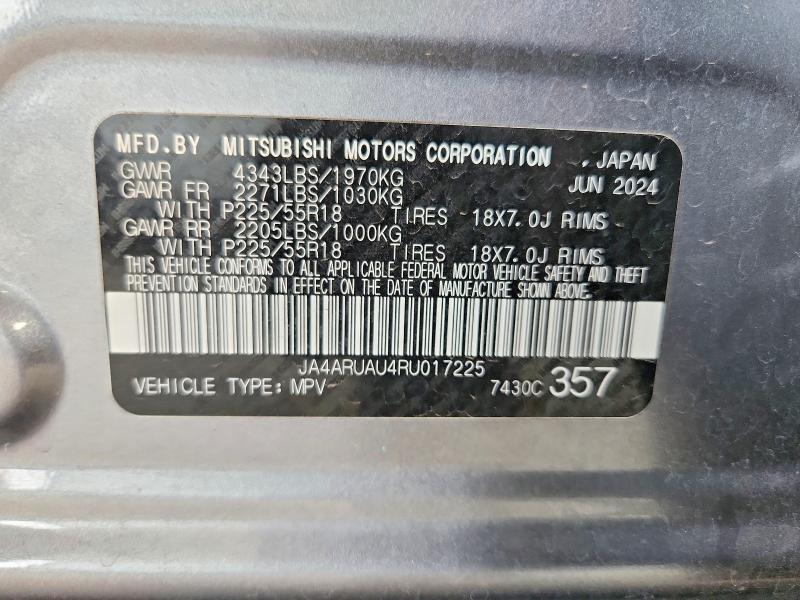 Aukcja sprzedaży 2024 Mitsubishi Outlander Sport, vin: JA4ARUAU4RU017225, numer aukcji: 70005016