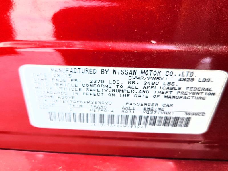 Aukcja sprzedaży 2015 Infiniti Q50, vin: JN1BV7AP6FM353023, numer aukcji: 69637256