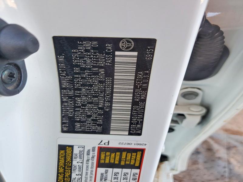 Продаж на аукціоні авто 2017 Toyota Camry, vin: 4T1BF1FK7HU632693, номер лоту: 69940716
