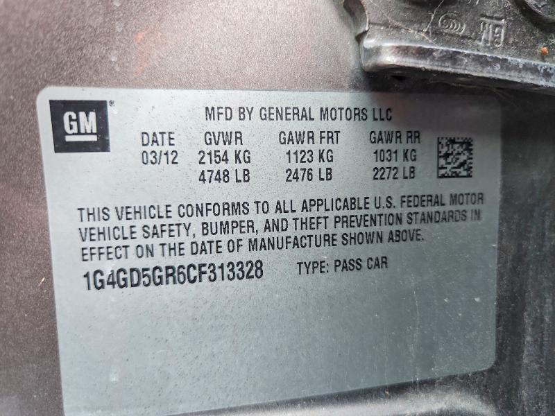 66861146 :رقم المزاد ، 1G4GD5GR6CF313328 vin ، 2012 Buick Lacrosse مزاد بيع