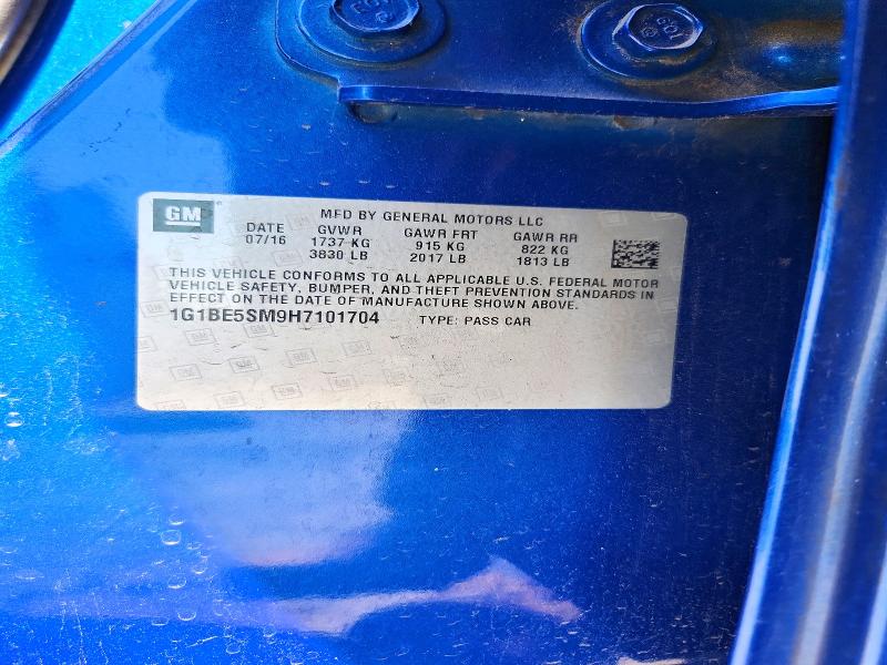 Продаж на аукціоні авто 2017 Chevrolet Cruze, vin: 1G1BE5SM9H7101704, номер лоту: 68929246
