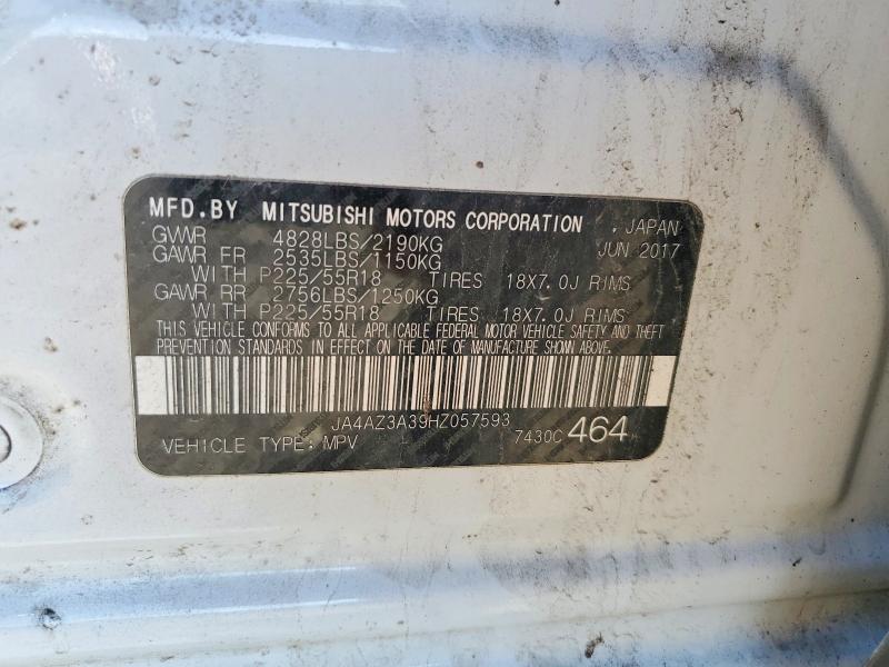 Aukcja sprzedaży 2017 Mitsubishi Outlander, vin: JA4AZ3A39HZ057593, numer aukcji: 70257816