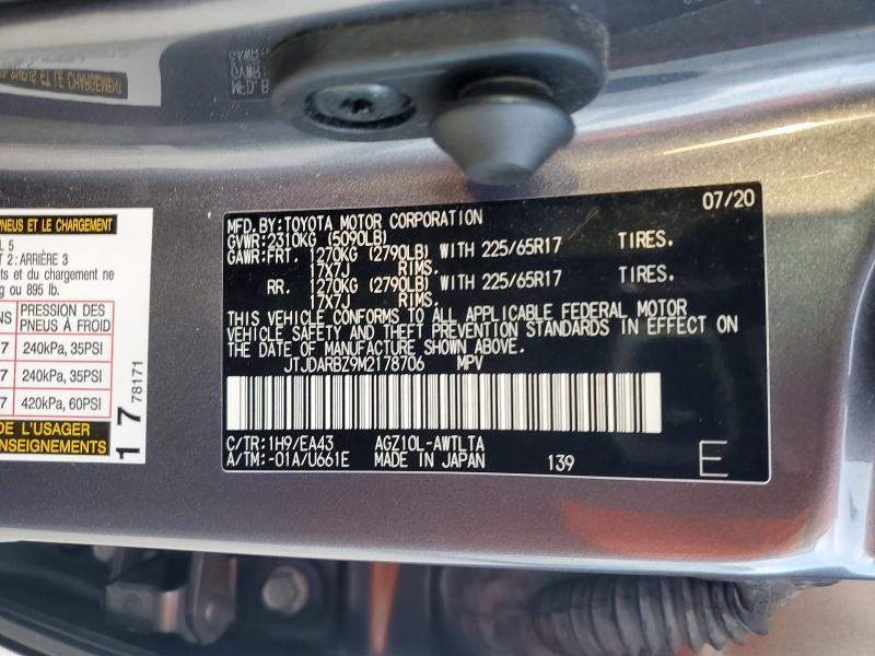 Aukcja sprzedaży 2021 Lexus Nx 300, vin: JTJDARBZ9M2178706, numer aukcji: 67031056
