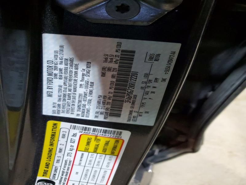 Продаж на аукціоні авто 2019 Ford Fusion, vin: 3FA6P0G72KR122201, номер лоту: 67456586