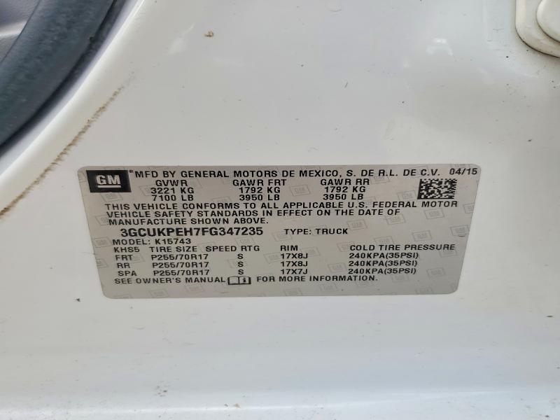 2015 Chevrolet Silverado მანქანა იყიდება აუქციონზე, vin: 3GCUKPEH7FG347235, აუქციონის ნომერი: 66983246