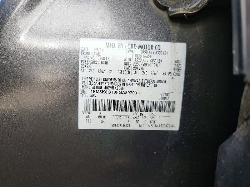 Aukcja sprzedaży 2015 Ford Explorer, vin: 1FM5K8GT0FGA89790, numer aukcji: 69571226