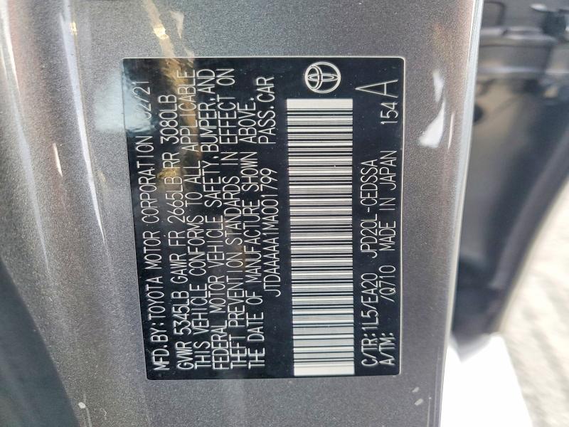 69042866 :رقم المزاد ، JTDAAAAA1MA001799 vin ، 2021 Toyota Mirai مزاد بيع