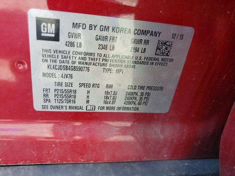 Aukcja sprzedaży 2016 Buick Encore, vin: KL4CJDSB4GB590776, numer aukcji: 66647836